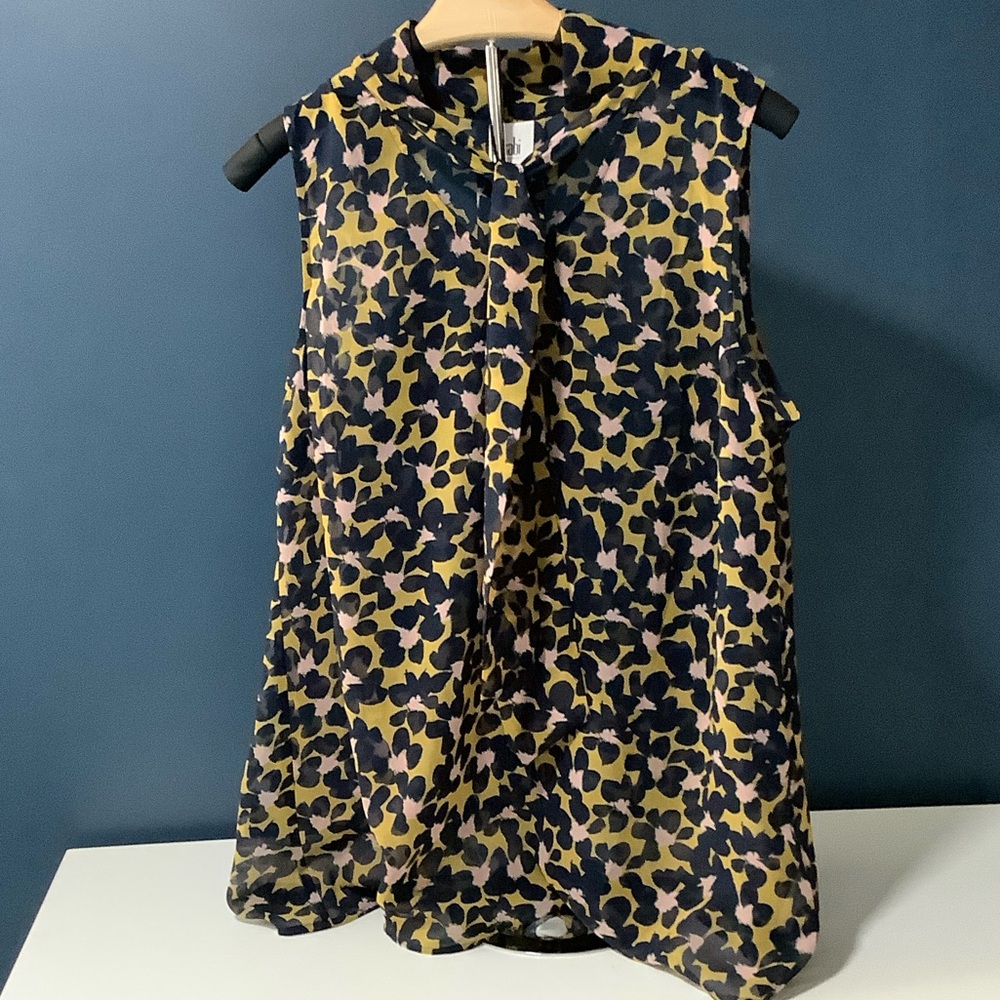 CAbi Girls Sleeveless Leopard Print Dress in Yellow, Black & Pink